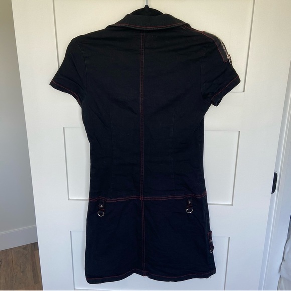Vintage Y2K Tripp NYC Black Goth Punk Dress with Zipper Accents - Picture 8 of 17